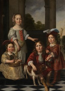 Portret van vier kinderen