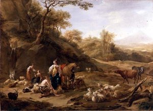 Granida en Daifilo door Nicolaes Pietersz. Berchem