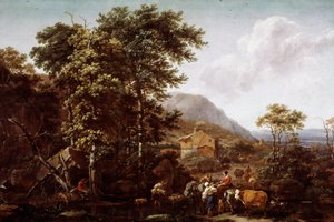 Landschap en dieren door Nicolaes Pietersz. Berchem
