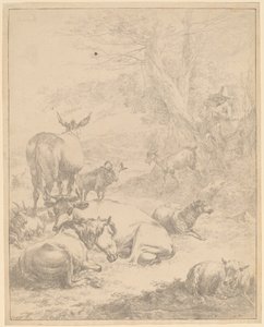 Rustende Kudde door Nicolaes Pietersz Berchem