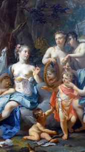 Slapende liefde (detail). 18e eeuw