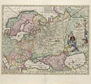Kaart van Rusland, tweede helft van de 17e eeuw door Nicolaes Visscher