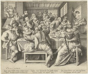 Een huis vol feestrumoer door Nicolaes de Bruyn