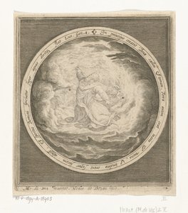 Eerste dag van schepping: God schept hemel en aarde door Nicolaes de Bruyn