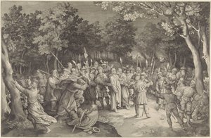 Judaskus en arrestatie van Christus door Nicolaes de Bruyn