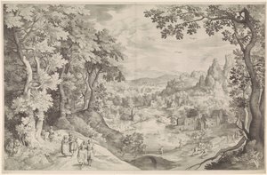 Landschap met hertenjacht
