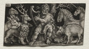 Orpheus die de Dieren Betoverd, 1594 door Nicolaes de Bruyn