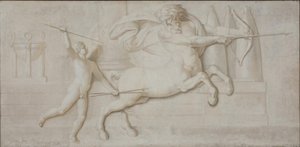 Achilles en de centaur Cheiron door Nicolai Abildgaard
