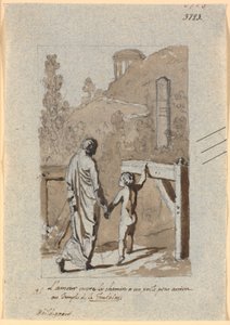 Amor opent de poort voor een dichter naar de tempel van Lafontaine