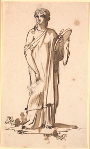 Een vrouwenfiguur met een kan in de rechterhand door Nicolai Abildgaard