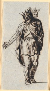 Een Oudnoordse (?) Koningfiguur, Staande met Kroon op het Hoofd door Nicolai Abildgaard