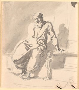 Zittende antieke manfiguur, waarschijnlijk Anacreon door Nicolai Abildgaard