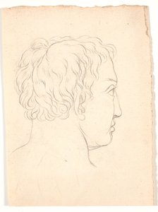 Een Hoofd van een Man Schuin van Achteren Gezien door Nicolai Abildgaard