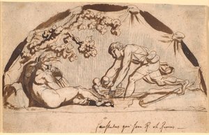 De herder Faustulus vindt Romulus en Remus door Nicolai Abildgaard