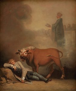 Niels Klim denkt dat hij de diaken hoort wanneer hij wordt gewekt door een stier