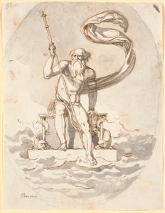 Oceanus op zijn troon in de zee door Nicolai Abildgaard