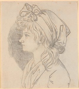 Profielportret van de tweede vrouw van de schilder, Juliane Marie Abildgaard, geboren Ottesen. Voorstudie voor portret in het Frederiksborgmuseum door Nicolai Abildgaard