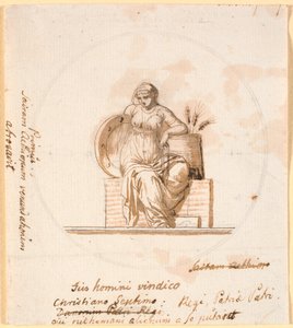 Zittende allegorische vrouwenfiguur door Nicolai Abildgaard
