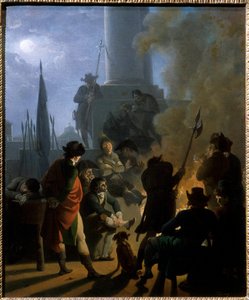 Een revolutionair bivak in 1789 Schilderij door Nicolas Taunay (1755-1830) door Nicolas Antoine Taunay