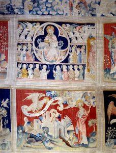Gordijn van de Openbaring: God en het Lam, symbool van Christus door Nicolas Bataille