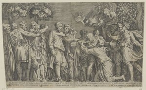 Ancius de augur door Nicolas Beatrizet (attributed to)