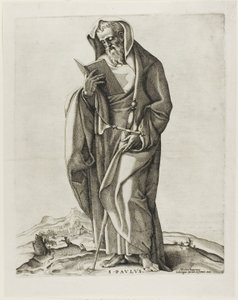 Een Oude Man Staand: Sint Paulus door Nicolas Beatrizet