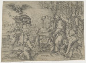 Offer van Iphigenia door Nicolas Beatrizet