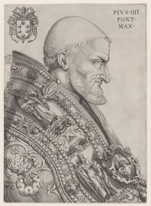 Portret van Paus Pius IV, midden 16e eeuw door Nicolas Beatrizet