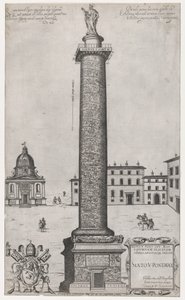 Speculum Romanae Magnificentiae: Zuil van Trajanus, 1589 door Nicolas Beatrizet.