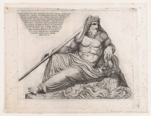 Speculum Romanae Magnificentiae: De oceaangod door Nicolas Beatrizet