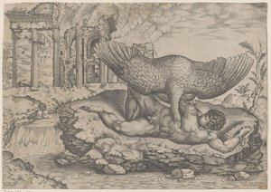 Tityus en de gier door Nicolas Beatrizet