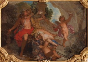 Bacchus mit vier Putten door Nicolas Bertin