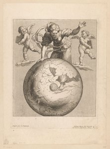 Astronomische voorstelling van de dageraad met twee putti door Nicolas Bocquet