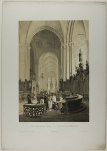 Gezicht op het koor van de kathedraal van Mainz, plaat vier uit Allemande door Nicolas Chapuy