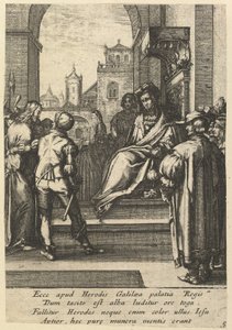 Christus voor Pilatus, uit De passie van Christus, midden 17e eeuw door Nicolas Cochin