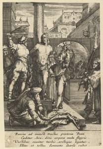 De geseling van Christus, uit De Passie van Christus door Nicolas Cochin