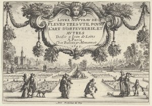 Titelplaat, uit Livre Nouveau de Fleurs Tres-Util, 1645 door Nicolas Cochin