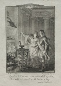 In de grot van Merlijn, de tovenaar, 1771 door Nicolas Delaunay