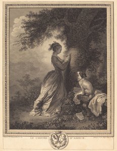 Het liefdescijfer door Nicolas Delaunay after Jean Honoré Fragonard