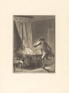 Ah! Jonge man aan je weldoener door Nicolas Delaunay after Jean Michel Moreau