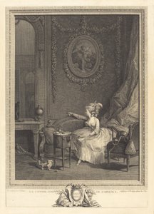 De troost van de afwezigheid door Nicolas Delaunay after Nicolas Lavreince