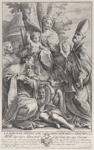 Maagd en Kind met Sint Liborius en Carlo Borromeo, 1693-95 door Nicolas Dorigny