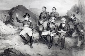 Keizer Napoleon I (1769-1821) dicteert zijn memoires aan Emmanuel Las Cases (1766-1842) op Sint-Helena, 1860