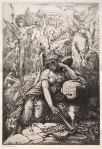 Melancholie door Nicolas François Chifflart