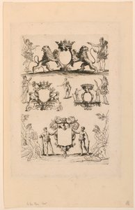 Ontwerp voor Wapen, uit "Livre de Cartouches" door Nicolas Guerard