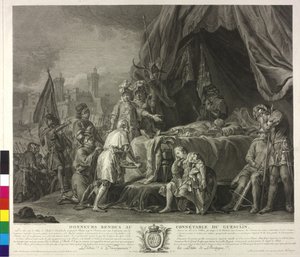 Het dode lichaam van Bertrand Duguesclin (ets)