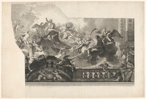 Plafondschildering met vergadering van goden (plaat 2) door Nicolas Henri Tardieu
