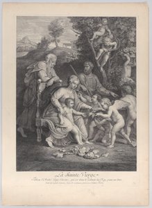 De Heilige Familie met Sint Elizabeth en engelen