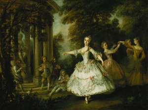Mademoiselle Salle als Venus met de Drie Gratiën