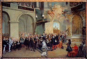 De overdracht van de Orde van de Heilige Geest in de kapel van Versailles 3/06/1724 door Nicolas Lancret